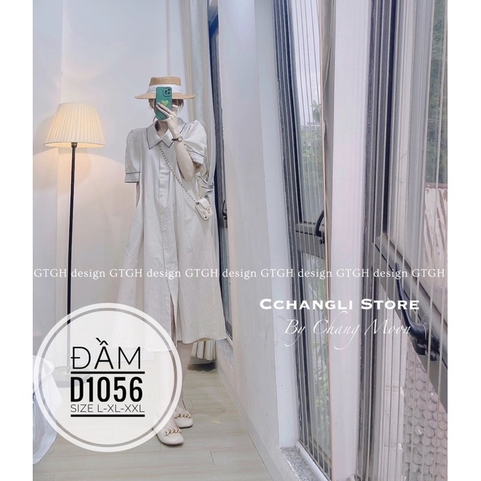 Bigsize Đầm sơ mi viền D1056