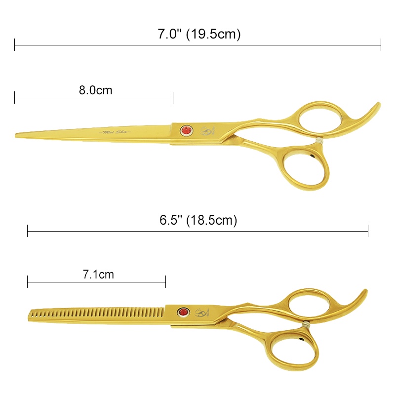 Kéo cắt tỉa lông thú cưng Meisha 7.0 inch 440c B0014A màu vàng kim phong cách Nhật Bản