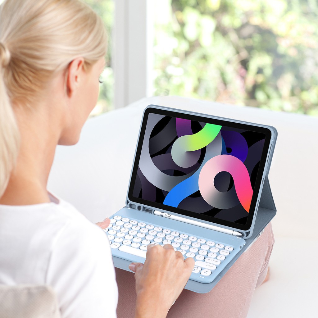 Bao Da Máy Tính Bảng Chống Sốc Tích Hợp Bàn Phím Không Dây Bluetooth Có Thể Tháo Rời Cho Ipad Pro 11 "2021 / 2020 / 2018
