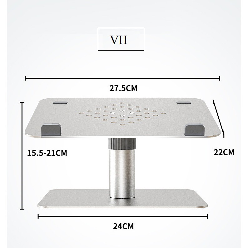 Đế nâng tản nhiệt Laptop Stand nhôm nguyên khối VH XYZ004 điều chỉnh độ cao góc nghiêng