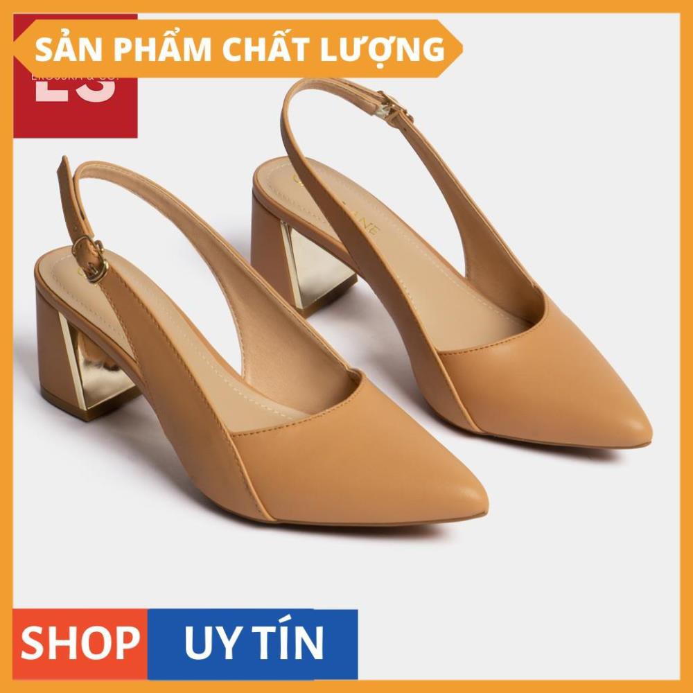 Carl & Ane - Giày cao gót thời trang mũi nhọn phối dây kiểu dáng basic cao 7cm màu bò [HÀNG CAO CẤP] | WebRaoVat - webraovat.net.vn