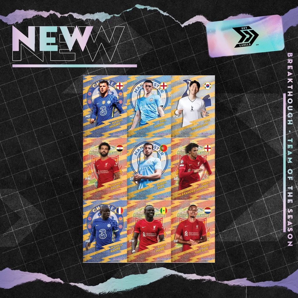 Thẻ cầu thủ bóng đá SKY card TOTS EPL Son Heung Min Mason Mount Salah Phil Foden Dias TAA Arnold Kante Mane Van Dijk