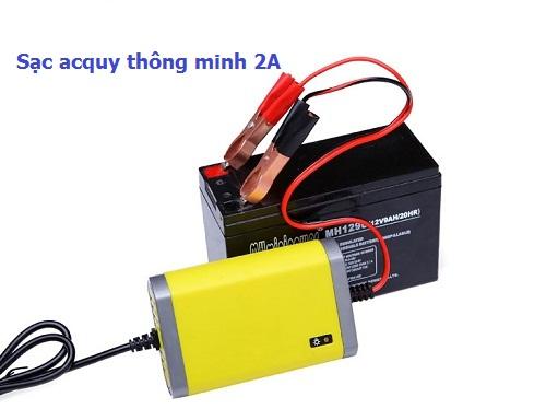 Bộ sạc bình acquy 12v 2A thông minh, kích thước  nhỏ gọn tiện lợi