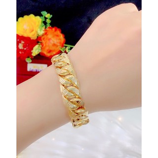 Lắc tay nam lẫn nữ kiểu chạm màu vàng 18 mẫu mới về