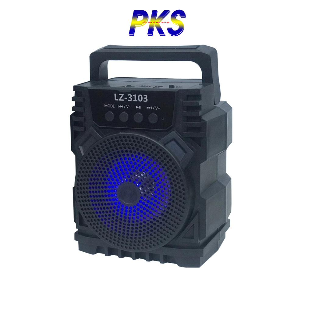 Loa bluetooth không dây LZ-3103 hỗ trợ USB, thẻ nhớ TF, AUX có đèn led và quai xách tiện lợi