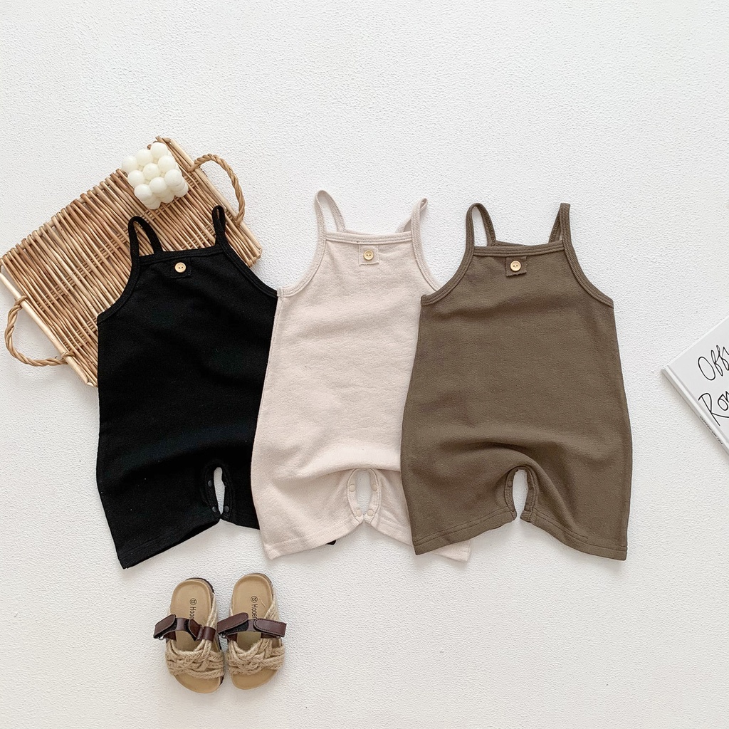 Bộ Áo Liền Quần Sát Nách Chất Liệu Cotton Thời Trang Mùa Hè Cho Bé
