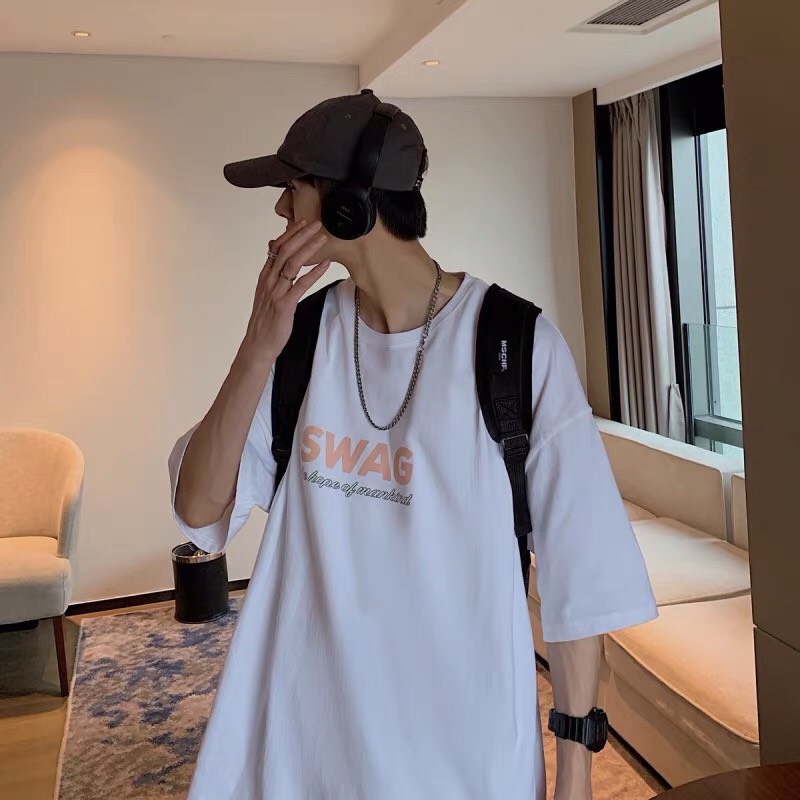 Áo phông nam nữ unisex tay lỡ thun form rộng teen cổ tròn oversize cotton giá rẻ basic đen trắng tee pull SWAG