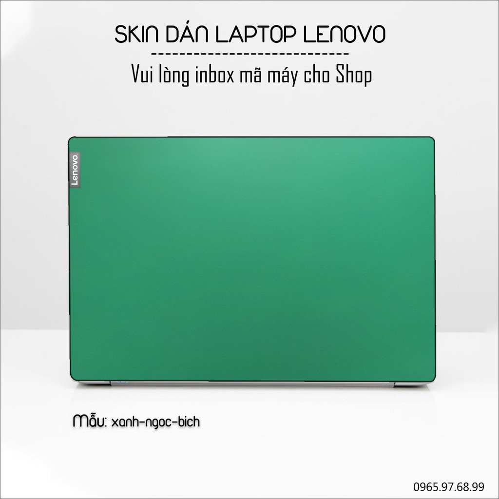 Skin dán Laptop Lenovo màu xanh ngọc bích (inbox mã máy cho Shop)