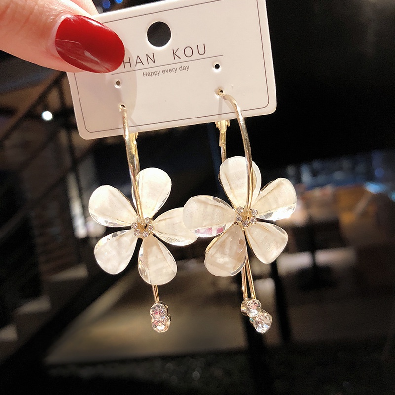 Đôi Bông Tai Dáng Dài Đính Đá Thời Trang Cho Nữ