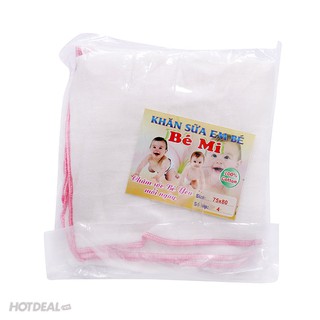 Combo 03 Khăn Tắm Vải Mùng Loại 4 Lớp Khổ 75 x 80cm Bé Mi