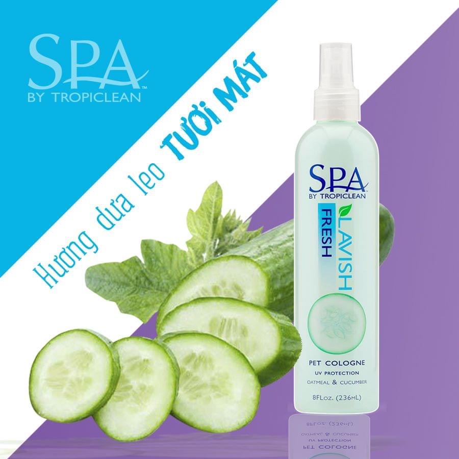 236ML - TROPICLEAN - XỊT DƯỠNG LÔNG - HƯƠNG THIÊN NHIÊN TƯƠI MÁT - NƯỚC HOA DƯỠNG LÔNG HƯƠNG DƯA LEO