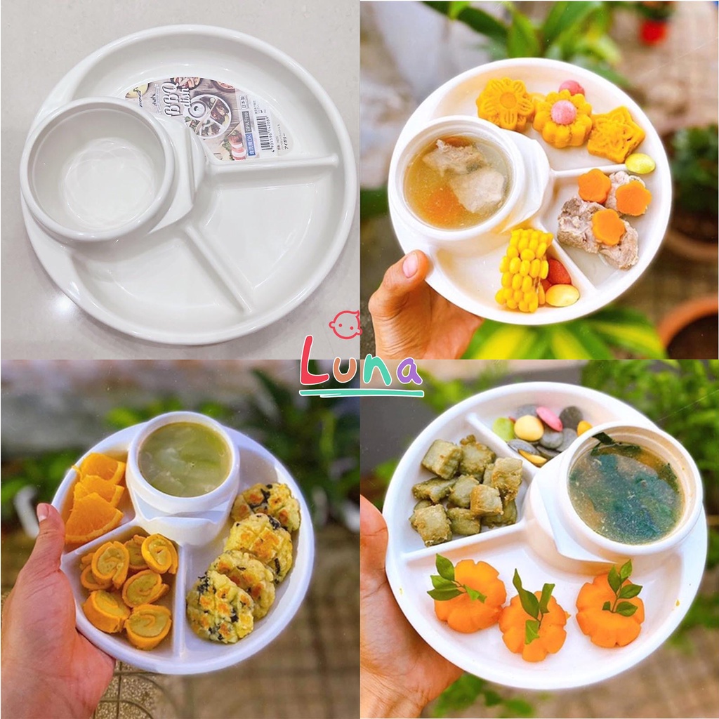 Khay tròn ăn dặm Inomata hàng nội địa nhật cho bé