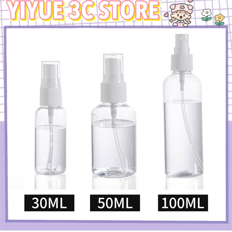 [Hàng mới về] Chai xịt rỗng làm từ nhựa pet màu trong suốt dùng chiết mỹ phẩm / nước hoa mang đi du lịch 30 / 50 / 100ml