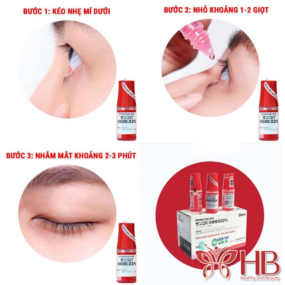 Nhỏ mắt cận thị Sancoba Nhật Bản 5ml, nước nhỏ mắt Sancoba