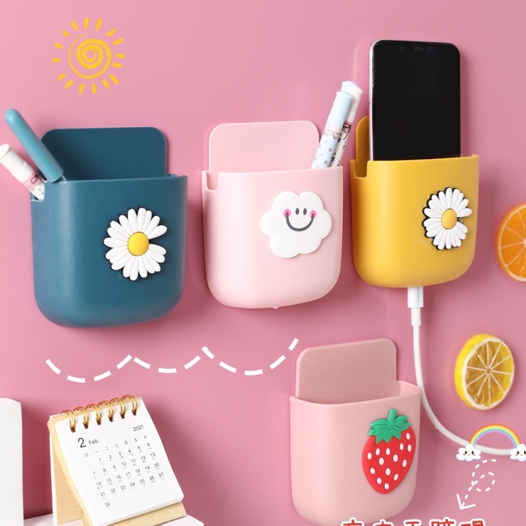 Ống đựng bút, điều khiển dán tường -  Lọ cắm bút dễ thương nhiều màu sắc