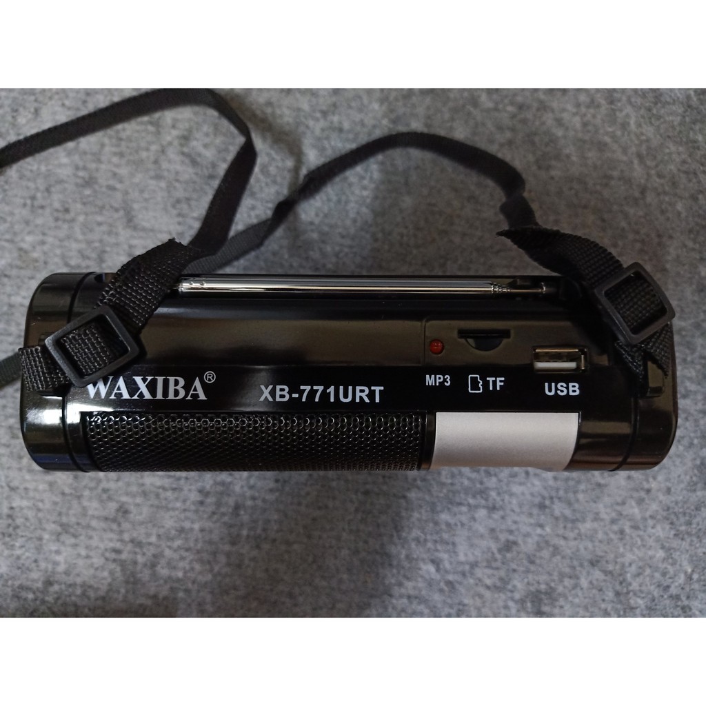 Đài LOA  EXTRA BASS CÓ ĐÈN PIN LED, USB NGHE NHẠC THẺ NHỚ WAXIBA XB-771URT RADIO AM FM SW THEO KÈM PIN SẠC
