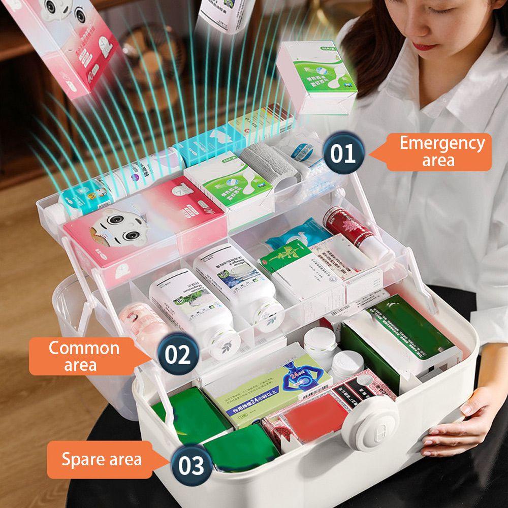 .Hộp Đựng Thuốc 3 Tầng Đa Năng Có Tay Cầm Tiện Lợi