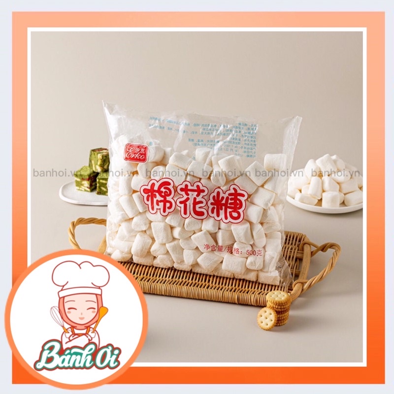 Kẹo Marshmallow trắng Erko 500gr - Date mới -  nguyên liệu làm kẹo nougat, kẹo hạnh phúc