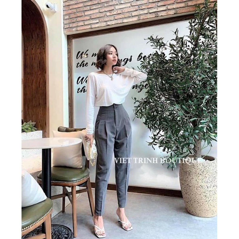 Quần baggy nữ Ladya cạp liền 2 khuy chất liệu tuyết mưa cao cấp M6316