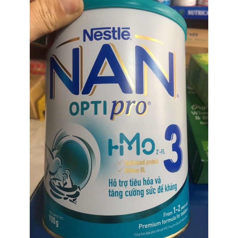 Mẫu Mới -Sữa bột Nan Optipro số 3 - HMO loại 900g.