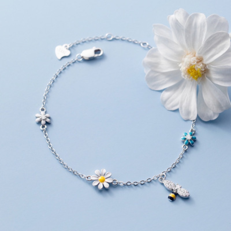 Daisy Bracelet dễ thương đầy màu sắc thời trang Rhinestone Bee Bracelet