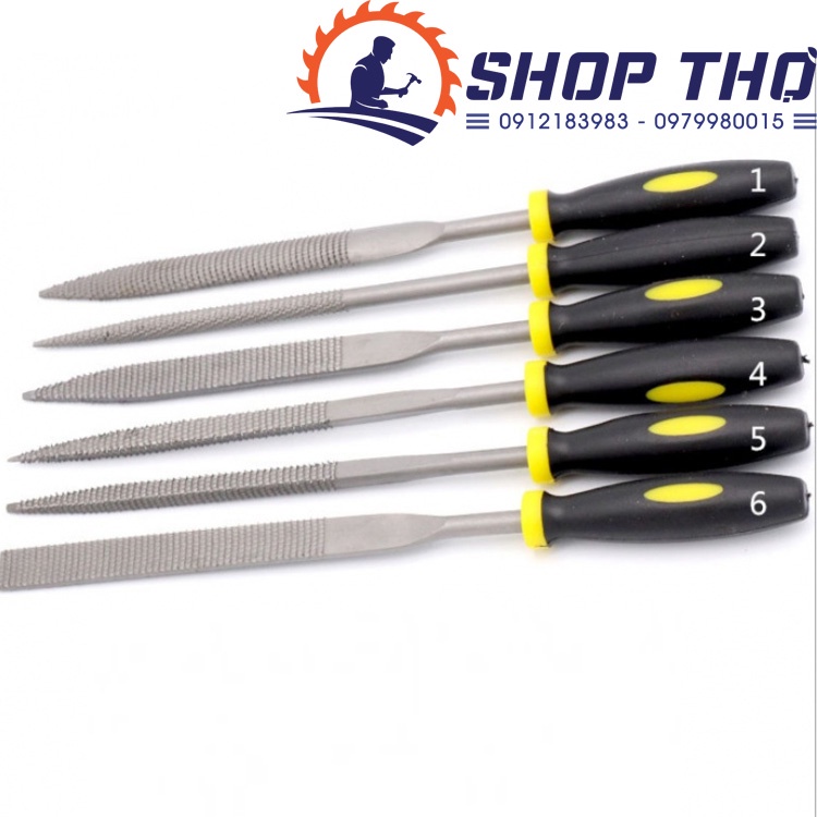 Bộ 6 dũa mài gỗ kích thước  tổng dài 14cm