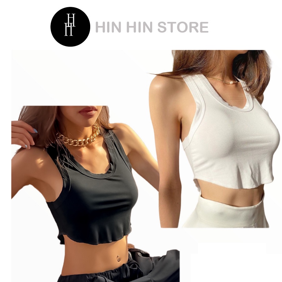 Áo croptop 3 lỗ vạt cong HAC126 - Hỉn Hỉn Store