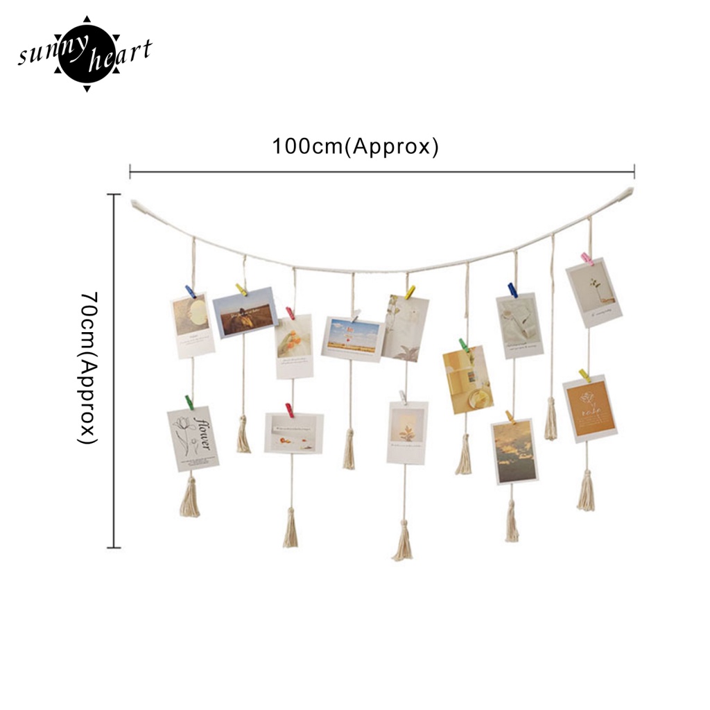 Khung Treo Ảnh Bằng Cotton Có Kẹp Gắn Trang Trí Nhà