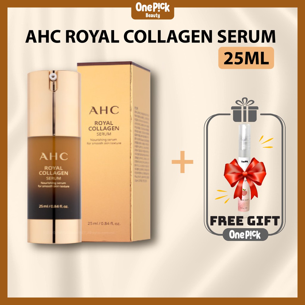 OnePick) Serum dưỡng da, cấp ẩm, dưỡng trắng, cải thiện nếp nhăn với hàm lượng  sữa ong chúa và thành phần Collagen! [AHC Royal Collagen Serum 25ml]