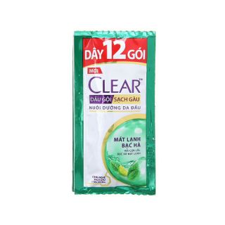 Dây 12 gói dầu gội Clear bạc hà
