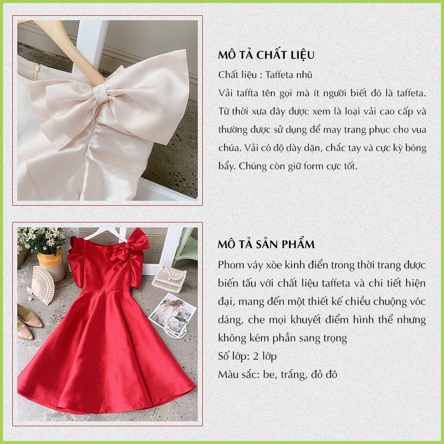 Váy Taffeta nhũ nơ, đầm dự tiệc thanh lịch, cao cấp - V2088 -Design By Giian