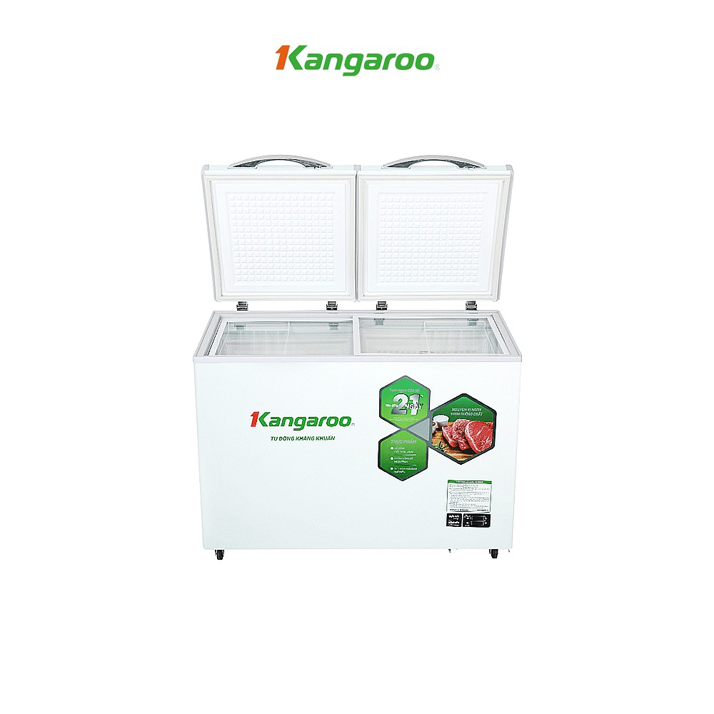 Tủ đông mềm kháng khuẩn Kangaroo 2 ngăn, 2 cánh có kính KG400DM2