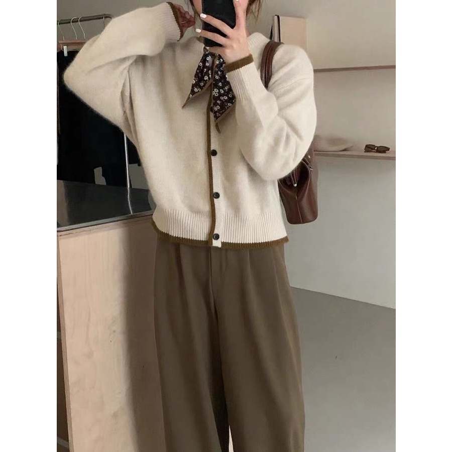 Áo len phối nơ họa tiết Forgirl kiểu vintage dáng ôm | BigBuy360 - bigbuy360.vn