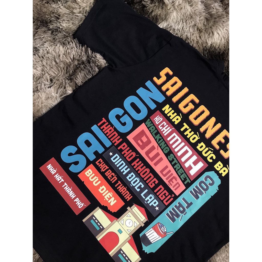 Áo Thun Unisex Nam Nữ Oversize Local Brand Tỉnh Thành - SÀI GÒN