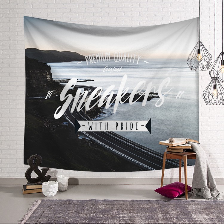 DecorZ  Tranh vải bãi biển chữ cách điệu trang trí phòng trọ, nhà cửa cực đẹp size 1m3x1m5