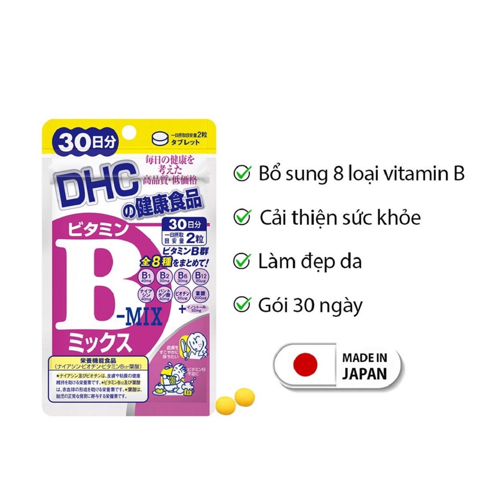 Viên Uống dưỡng da, bảo vệ sức khỏe DHC Nhật Bản 30 ngày (30v/gói, 60v/gói, 120v/gói hoặc 180v/gói)