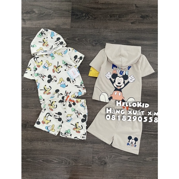 B189 - Bộ hoodie da cá Mickey bé trai &amp; bé gái