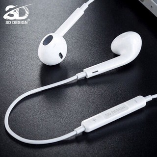 Tai nghe dây SD Design H6 3 5 mm, bass ấm, có mic và nút tạm dừng nhạc, tai nghe nhét tai, Aha Case