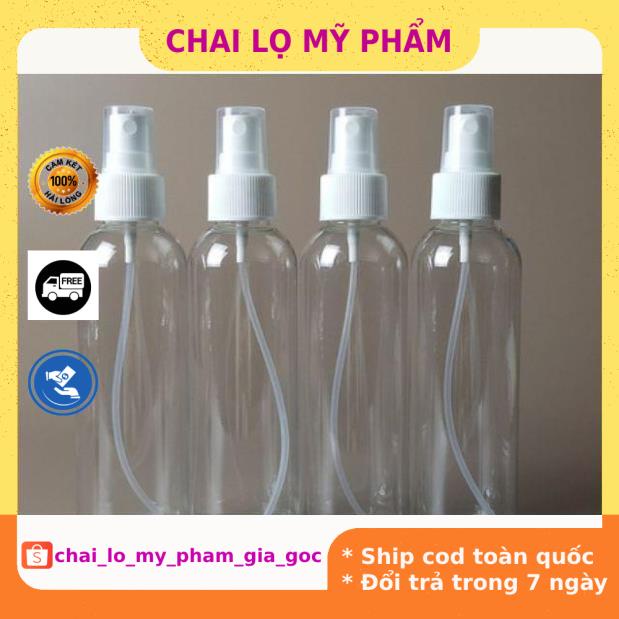 Chai Xịt Phun Sương ❤ GIÁ TỐT NHẤT ❤ Chai nhựa pet xịt phun sương 150ml,200ml,250ml chiết mỹ phẩm , phụ kiện du lịch