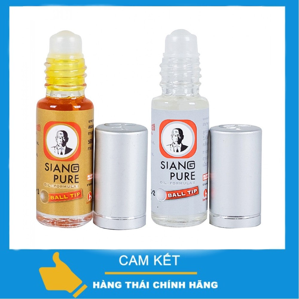 Dầu Gió Lăn Siang Pure Oil Formula Ball Tip 3cc Thái Lan chính hãng