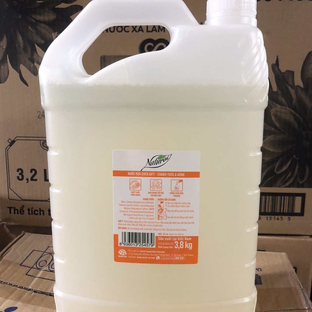 Nước Rửa Chén Gift Natural Chanh Yuzu Và Gừng 3,8kg