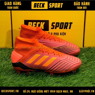 Giày Bóng Đá TQ Predator 19.1 Đỏ Vạch Cam Cao Cổ FG