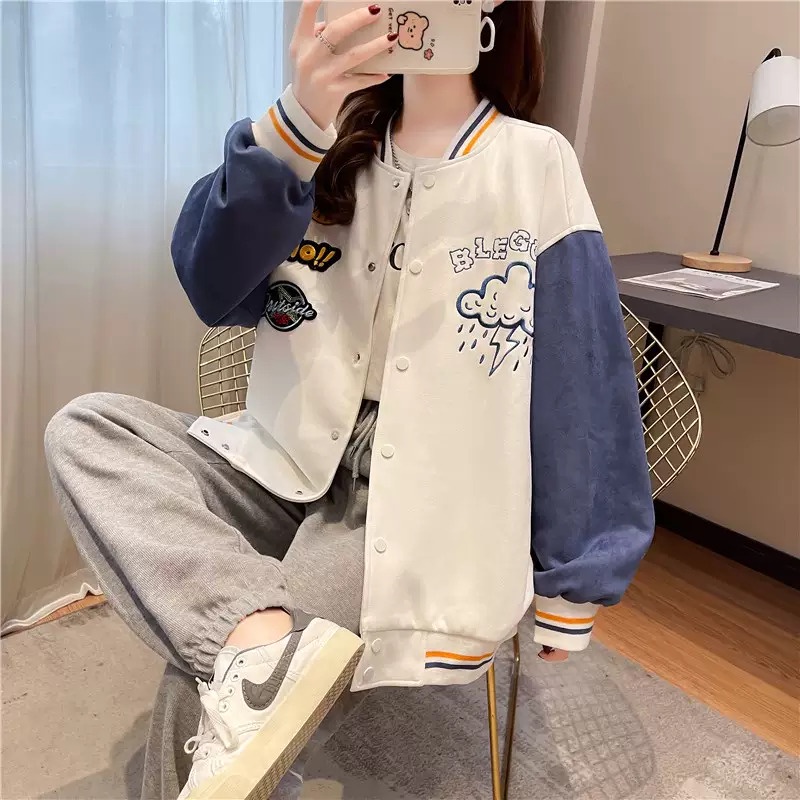 Áo khoác Bomber Uoii - Shop DinhHoa85 - Áo khoác bóng chày Hàn Quốc Nam Nữ Unisex –Vải Kaki 2 Lớp Dày Ấm - Ulzzang Hot