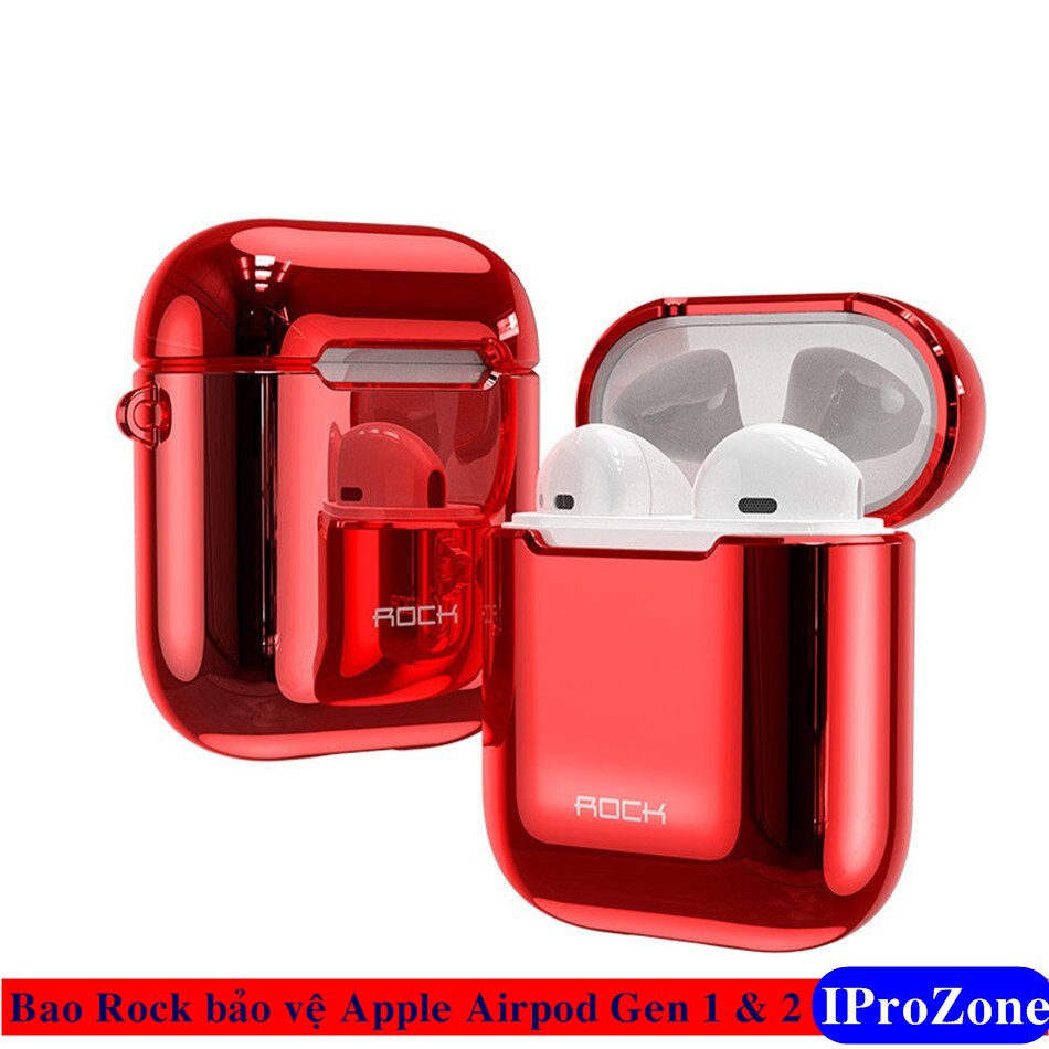 (Ốp) Bao đựng Airpod Gen 1 &amp; 2 Chính hãng ROCK kèm móc khóa