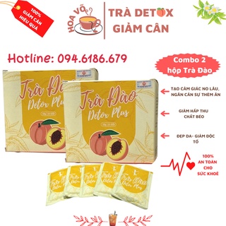 Combo 2 hộp Trà đào Detox Plus 💥 GIÁ SỐC 💥 Trà Detox Plus thành phần 100% tự nhiên, hỗ trợ giảm cân an toàn và hiệu quả