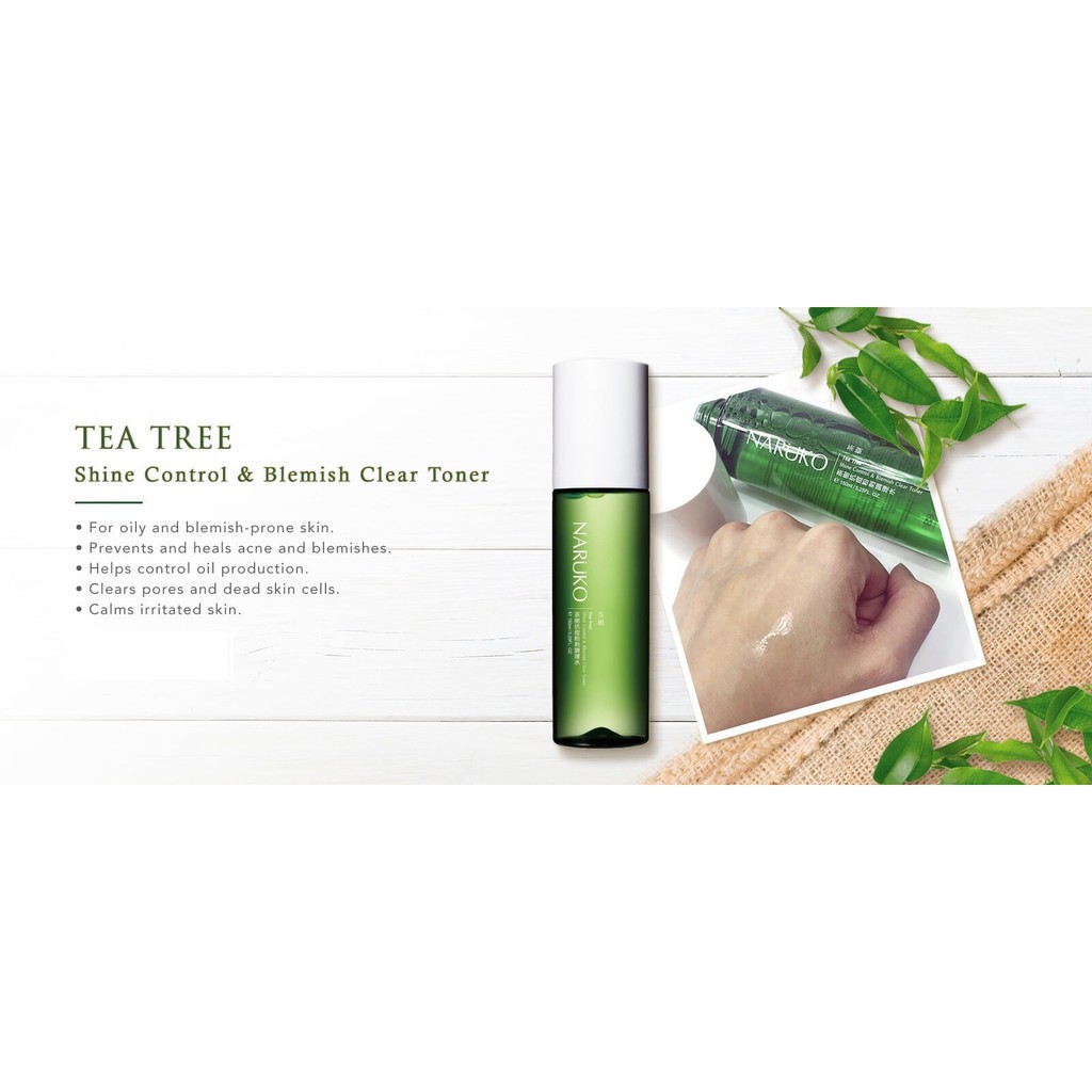 [AUTHENTIC 100%] Toner 2 lớp kiềm dầu làm sáng da Naruko Tea Tree Shine Blemish Clear Mattifying 120ml