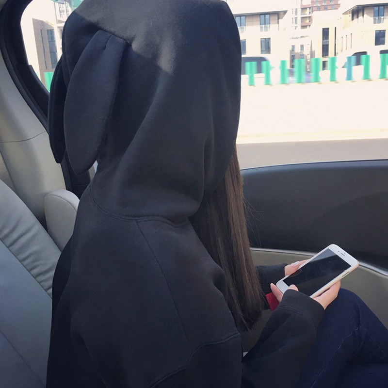 FREESHIP ĐƠN 99K_ Áo hoodie tai thỏ màu trơn đáng yêu | BigBuy360 - bigbuy360.vn