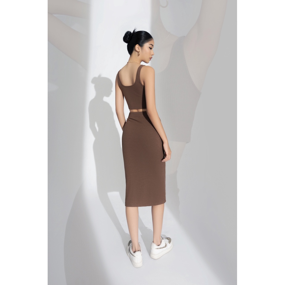 LN PENCIL SKIRT - Chân váy bút chì màu nâu tôn dáng quyến rũ