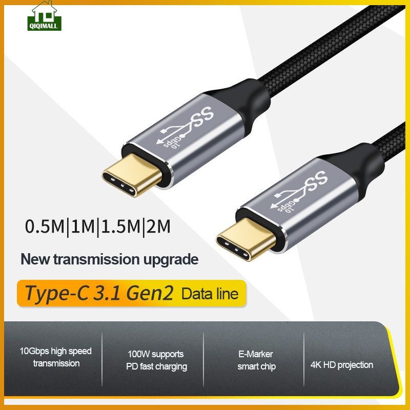 Dây cáp sạc nhanh chuyển đổi USB 3.1 sang Type C 5A PD 100W cho Macbook Pro 10Gbps Samsung S10 Note 20