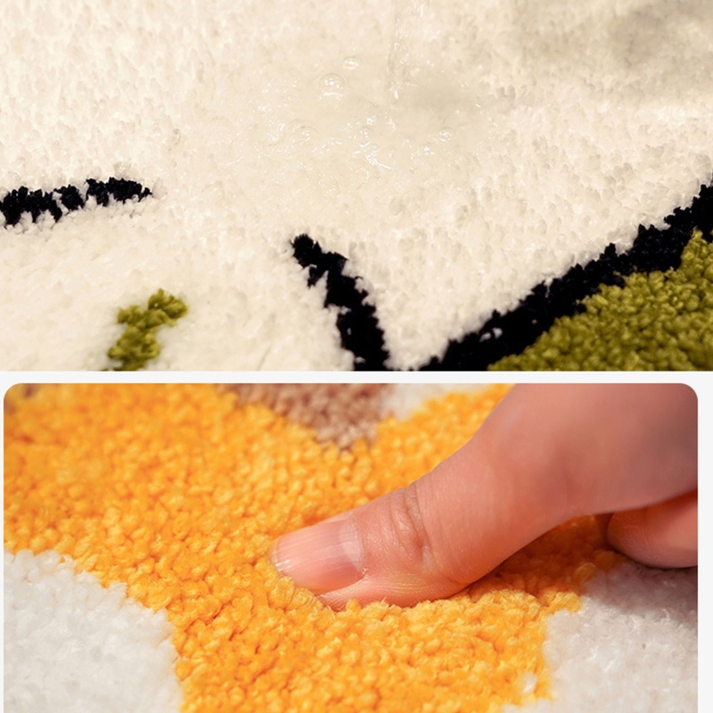 Thảm Bông Mềm Mịn Siêu Thấm Hút Chống Trượt In Họa Tiết Hoa / Ngỗng Hoạt Hình Sáng Tạo